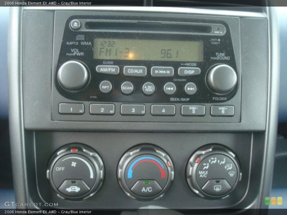 Gray/Blue Interior Controls for the 2006 Honda Element EX AWD #45855610