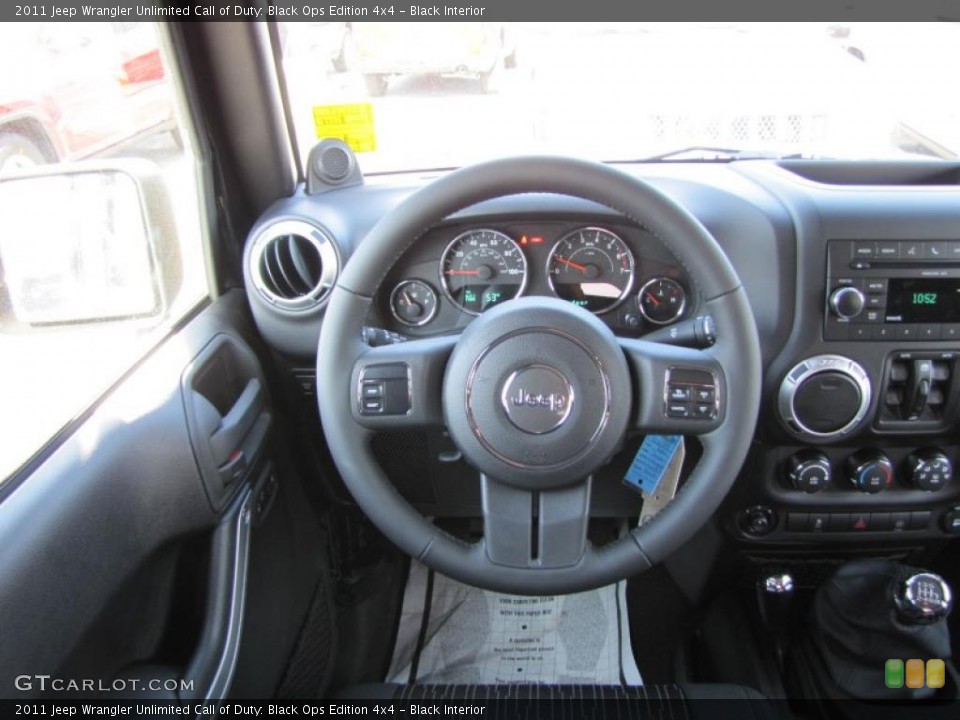 Black Interior Steering Wheel for the 2011 Jeep Wrangler Unlimited Call of Duty: Black Ops Edition 4x4 #45858582