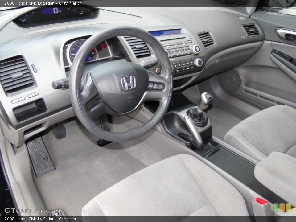 Gray Interior Prime Interior for the 2008 Honda Civic LX Sedan #45860274