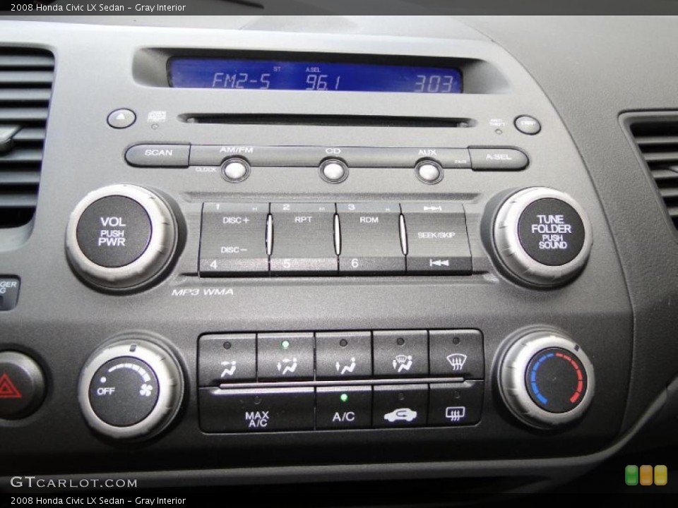 Gray Interior Controls for the 2008 Honda Civic LX Sedan #45860358