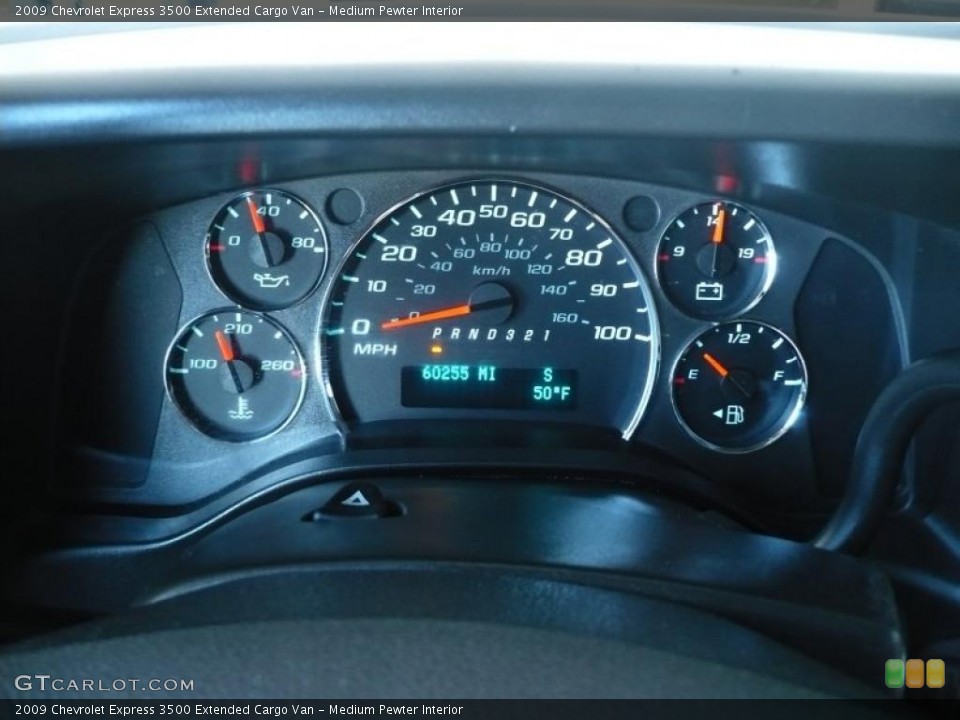 Medium Pewter Interior Gauges for the 2009 Chevrolet Express 3500 Extended Cargo Van #45861799