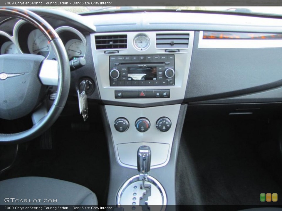 Dark Slate Gray Interior Controls for the 2009 Chrysler Sebring Touring Sedan #45865991
