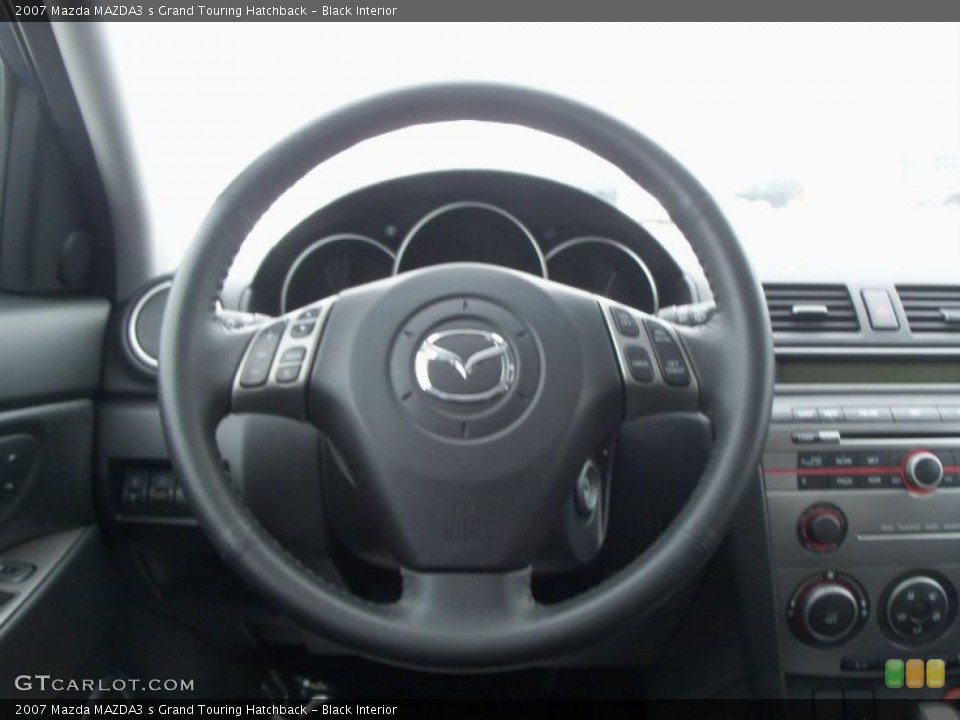 Black Interior Steering Wheel for the 2007 Mazda MAZDA3 s Grand Touring Hatchback #45866311