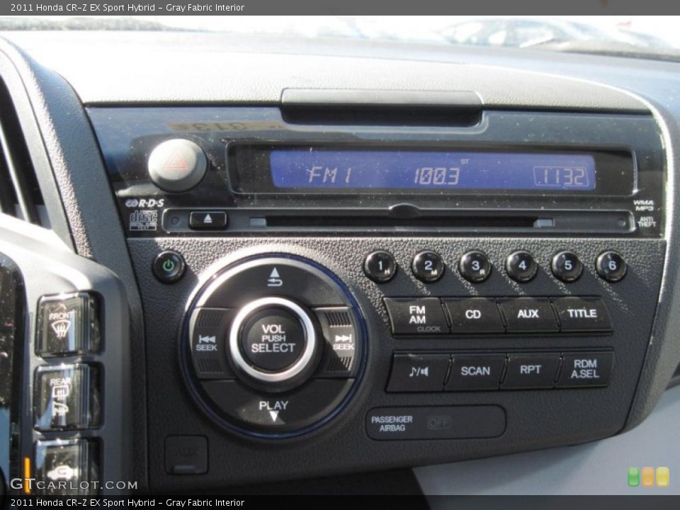 Gray Fabric Interior Controls for the 2011 Honda CR-Z EX Sport Hybrid #45886415