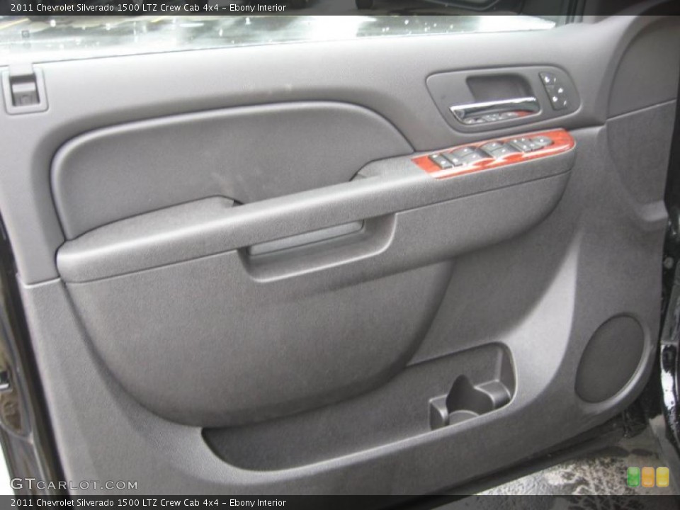 Ebony Interior Door Panel for the 2011 Chevrolet Silverado 1500 LTZ Crew Cab 4x4 #45894972