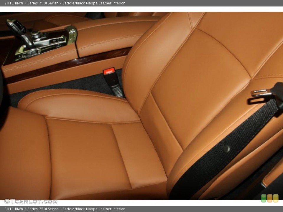 Saddle/Black Nappa Leather Interior Photo for the 2011 BMW 7 Series 750i Sedan #45895317