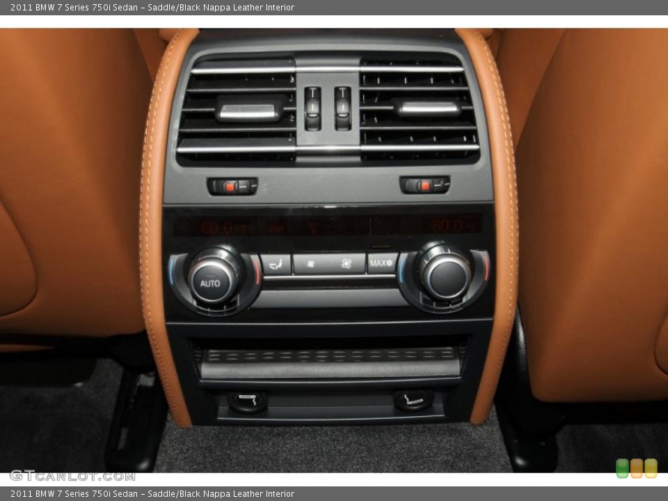 Saddle/Black Nappa Leather Interior Controls for the 2011 BMW 7 Series 750i Sedan #45895323