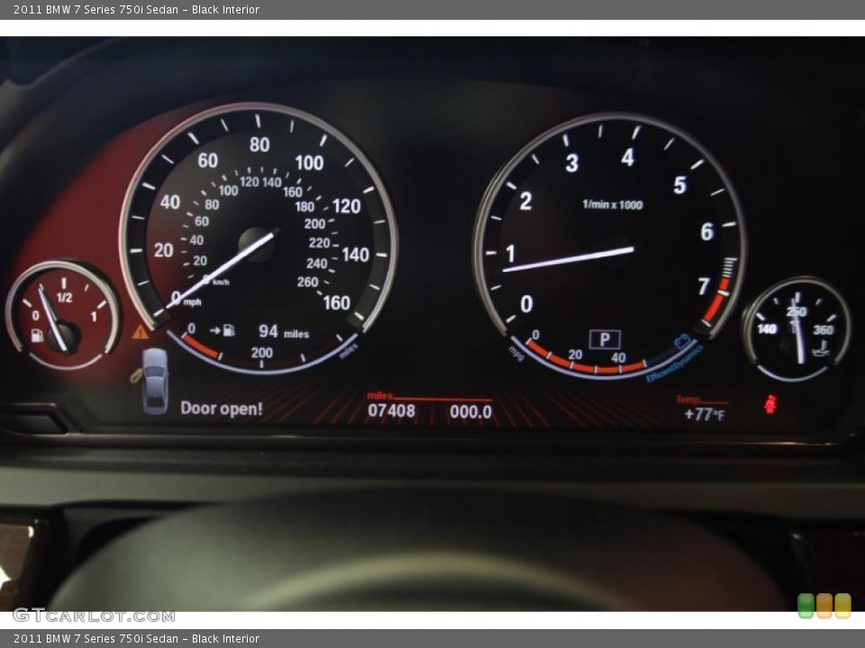 Black Interior Gauges for the 2011 BMW 7 Series 750i Sedan #45897588