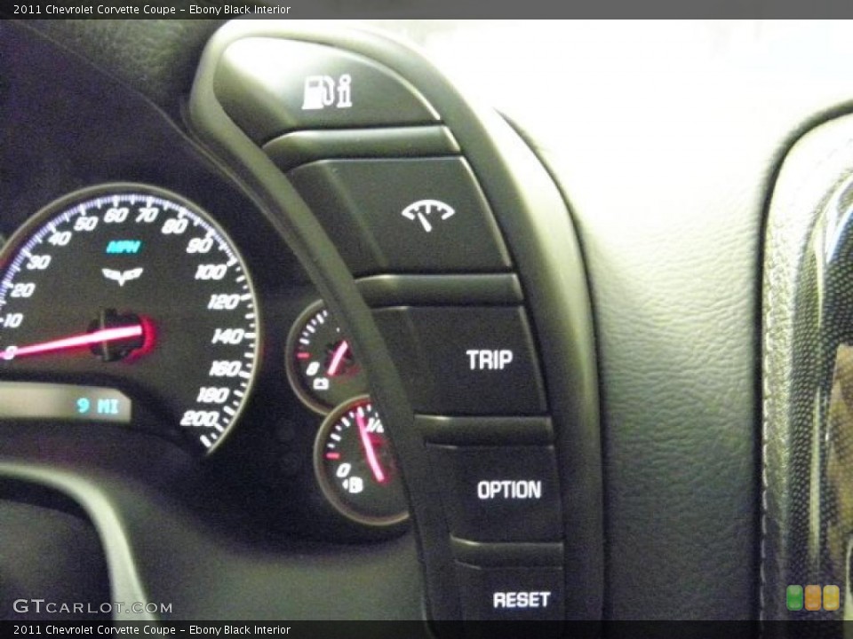 Ebony Black Interior Controls for the 2011 Chevrolet Corvette Coupe #45900676