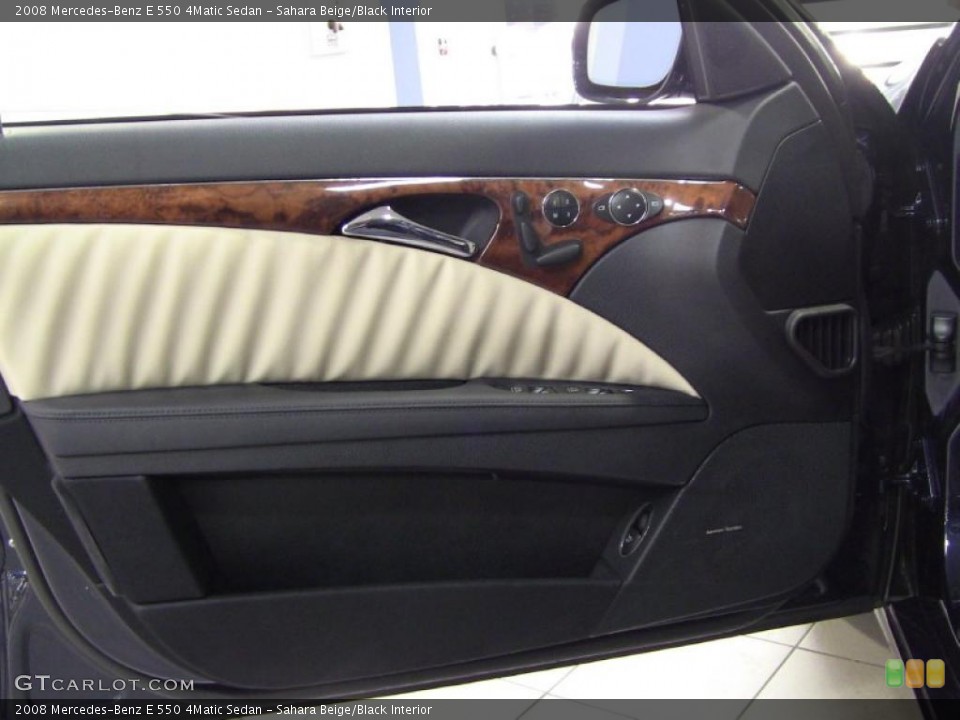 Sahara Beige/Black Interior Door Panel for the 2008 Mercedes-Benz E 550 4Matic Sedan #45901210