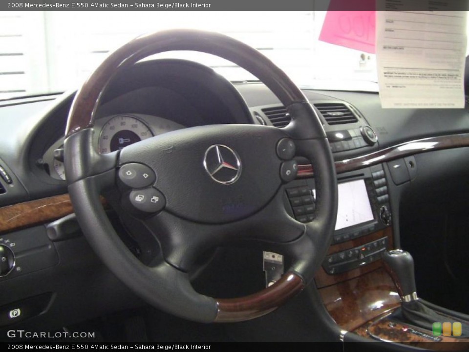 Sahara Beige/Black Interior Steering Wheel for the 2008 Mercedes-Benz E 550 4Matic Sedan #45901408