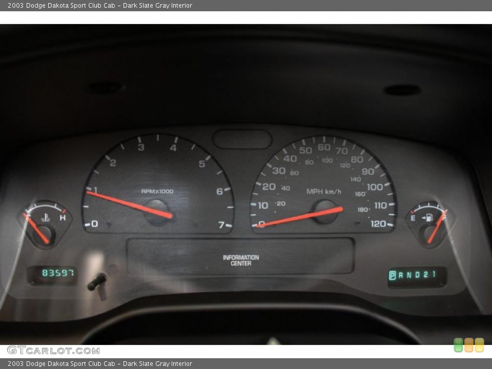 Dark Slate Gray Interior Gauges for the 2003 Dodge Dakota Sport Club Cab #45901829