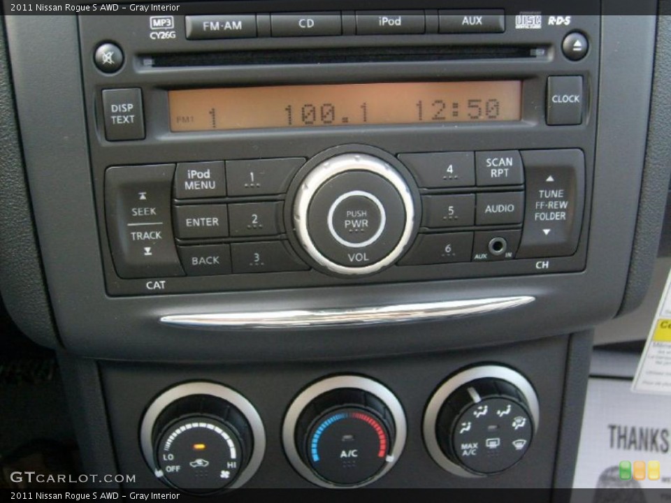 Gray Interior Controls for the 2011 Nissan Rogue S AWD #45904997