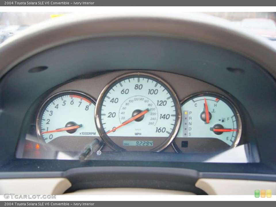 Ivory Interior Gauges for the 2004 Toyota Solara SLE V6 Convertible #45915312