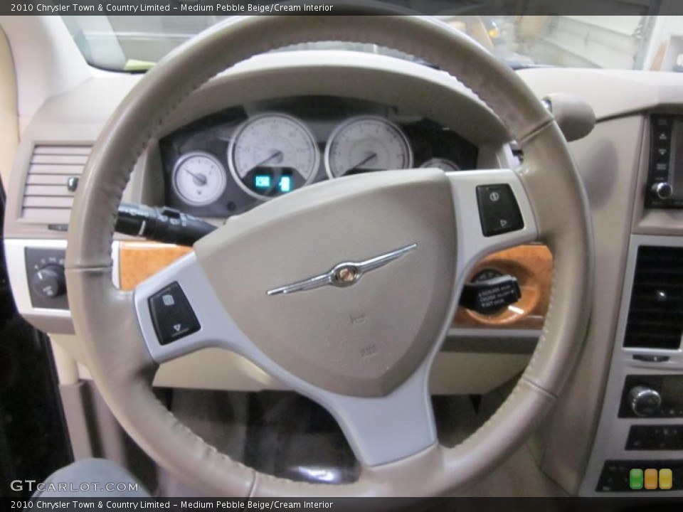 Medium Pebble Beige/Cream Interior Steering Wheel for the 2010 Chrysler Town & Country Limited #45916684