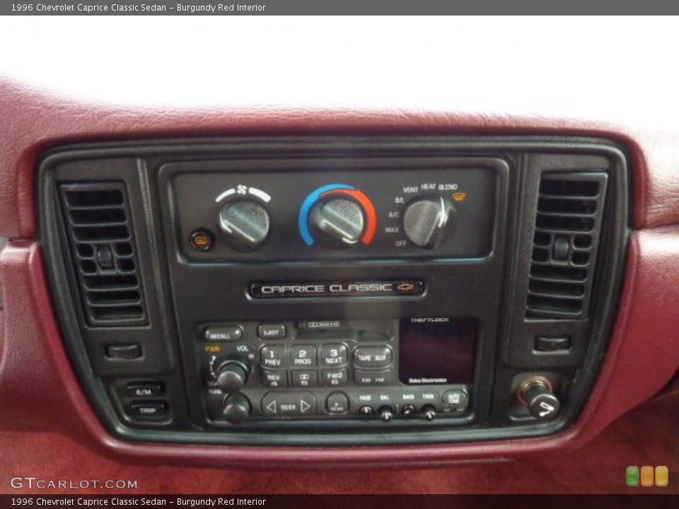 Burgundy Red Interior Controls for the 1996 Chevrolet Caprice Classic Sedan #45919092