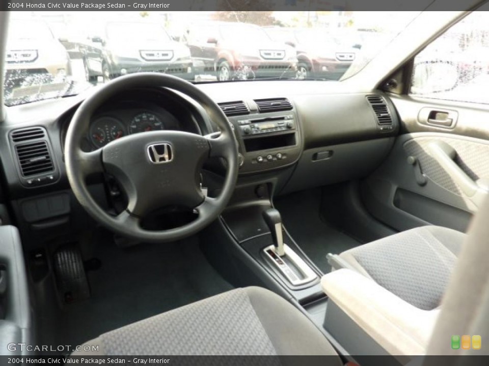 Gray Interior Prime Interior for the 2004 Honda Civic Value Package Sedan #45920085