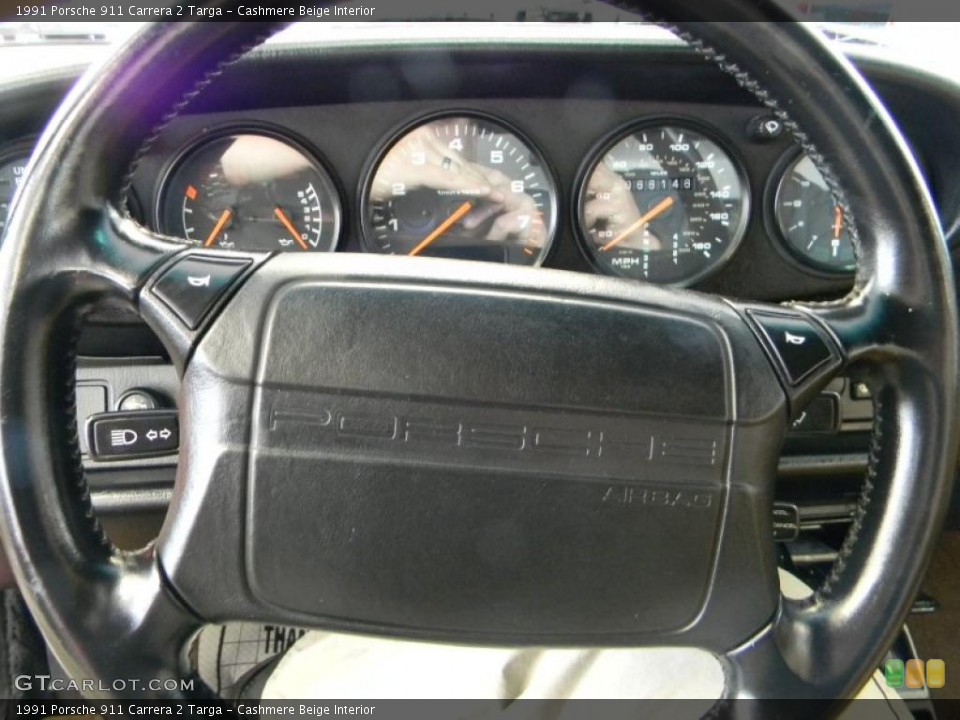 Cashmere Beige Interior Steering Wheel for the 1991 Porsche 911 Carrera 2 Targa #45923566
