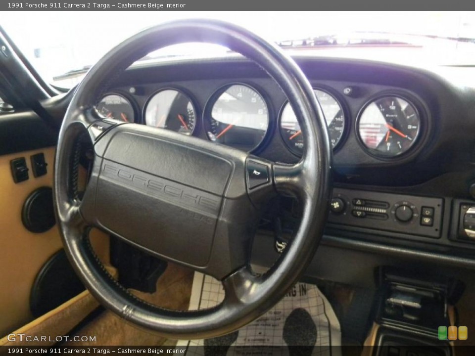 Cashmere Beige Interior Steering Wheel for the 1991 Porsche 911 Carrera 2 Targa #45923686