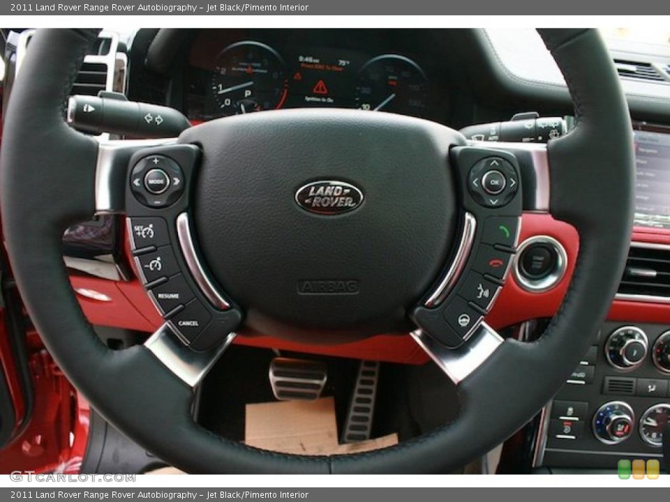 Jet Black/Pimento Interior Steering Wheel for the 2011 Land Rover Range Rover Autobiography #45932676