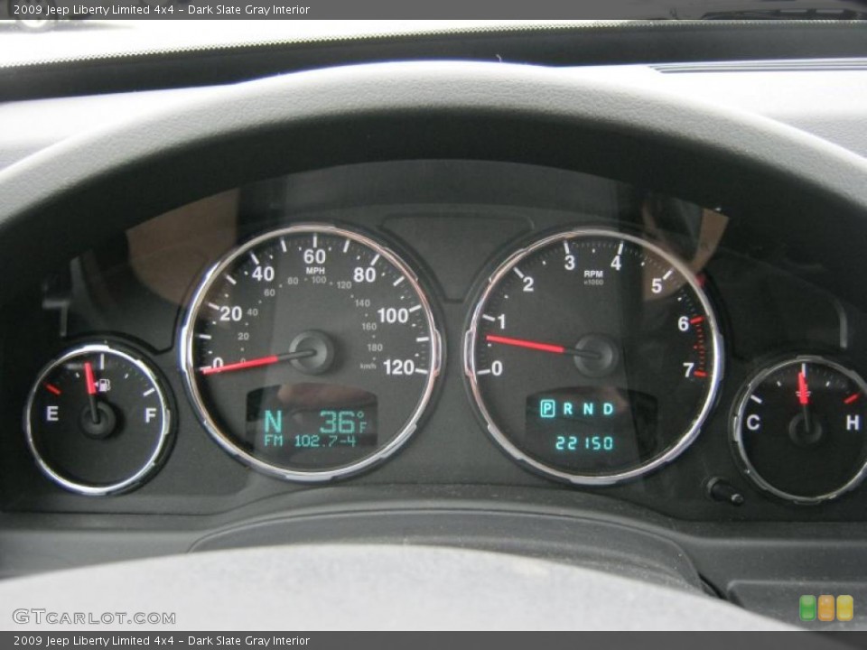 Dark Slate Gray Interior Gauges for the 2009 Jeep Liberty Limited 4x4 #45937383
