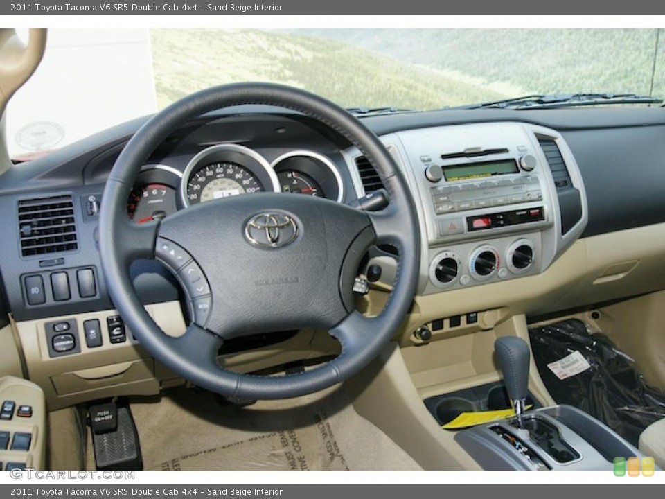 Sand Beige Interior Dashboard for the 2011 Toyota Tacoma V6 SR5 Double Cab 4x4 #45946341