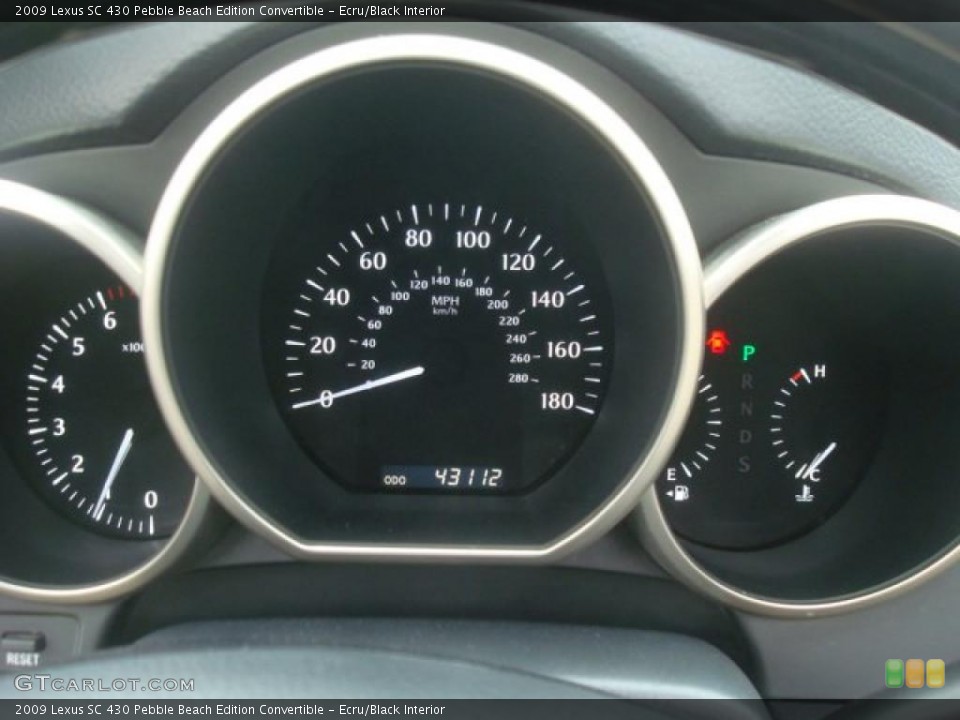 Ecru/Black Interior Gauges for the 2009 Lexus SC 430 Pebble Beach Edition Convertible #45949815