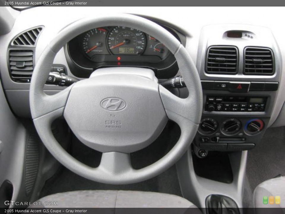 Gray Interior Steering Wheel for the 2005 Hyundai Accent GLS Coupe #45952587