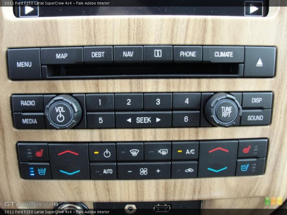 Pale Adobe Interior Controls for the 2011 Ford F150 Lariat SuperCrew 4x4 #45964526