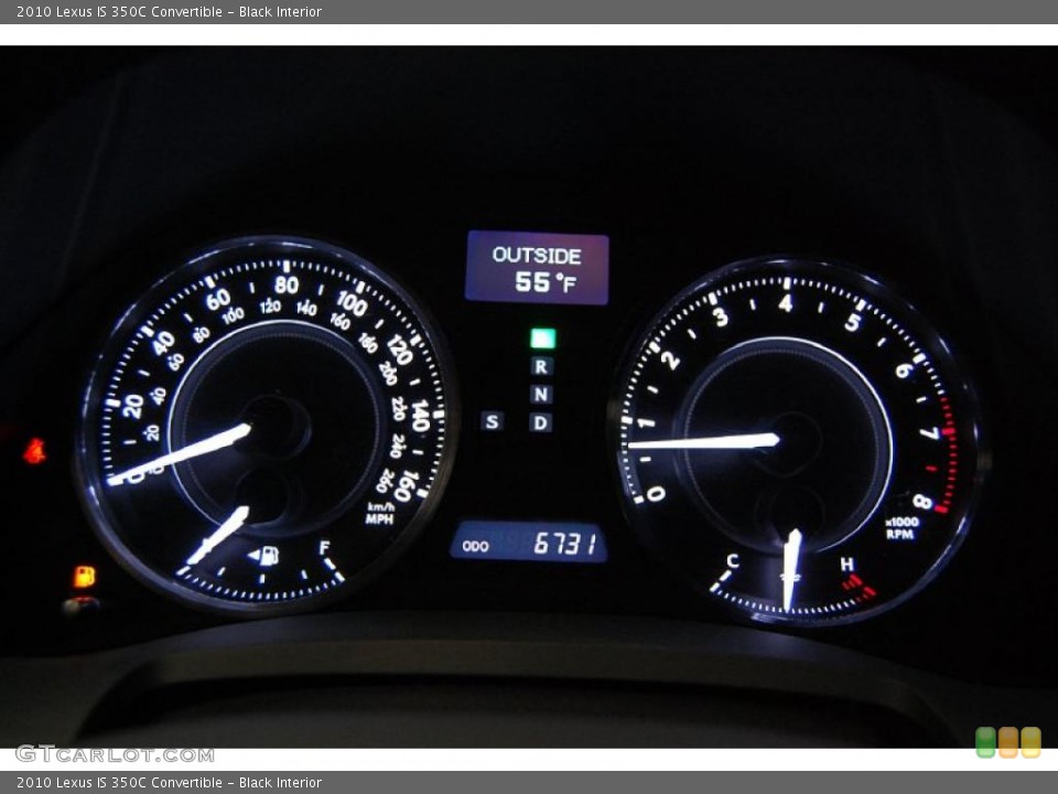 Black Interior Gauges for the 2010 Lexus IS 350C Convertible #45968015