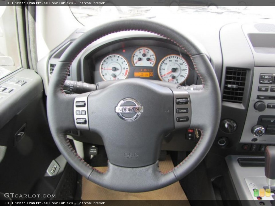 Charcoal Interior Steering Wheel for the 2011 Nissan Titan Pro-4X Crew Cab 4x4 #45969101