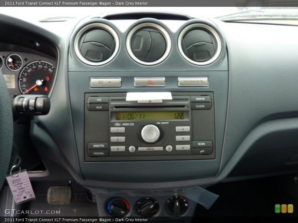 Dark Grey Interior Controls for the 2011 Ford Transit Connect XLT Premium Passenger Wagon #45971141