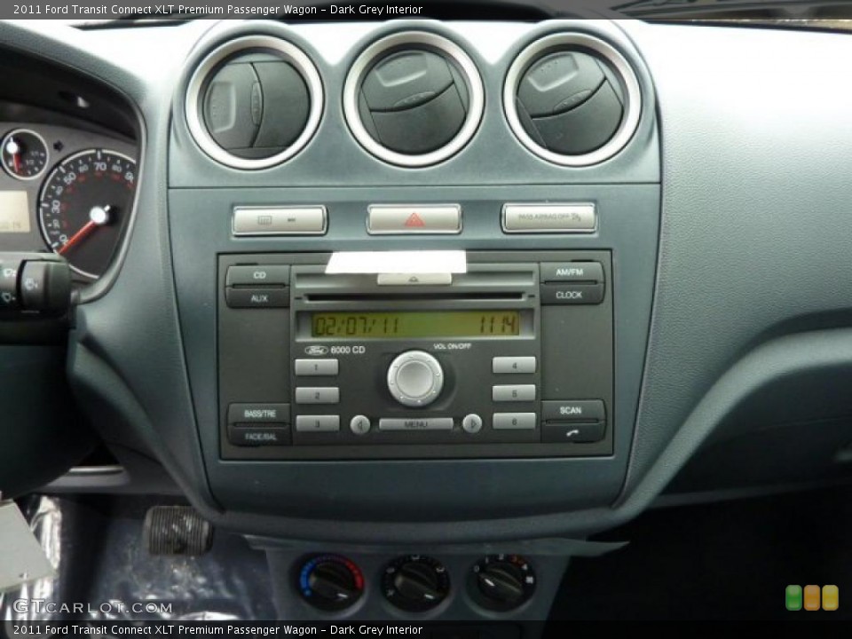 Dark Grey Interior Controls for the 2011 Ford Transit Connect XLT Premium Passenger Wagon #45971618