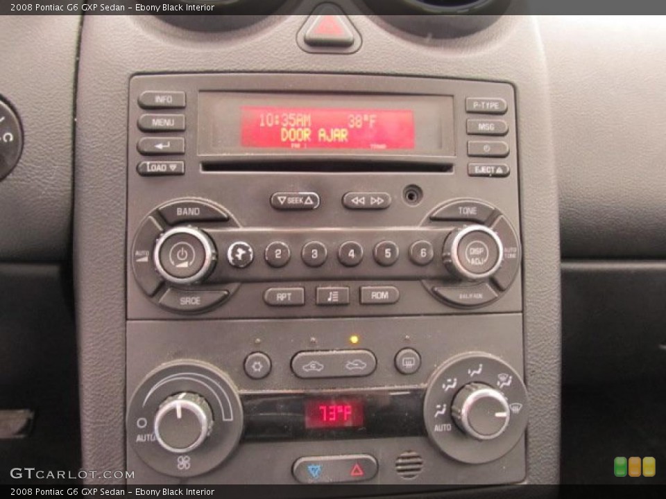 Ebony Black Interior Controls for the 2008 Pontiac G6 GXP Sedan #45993770