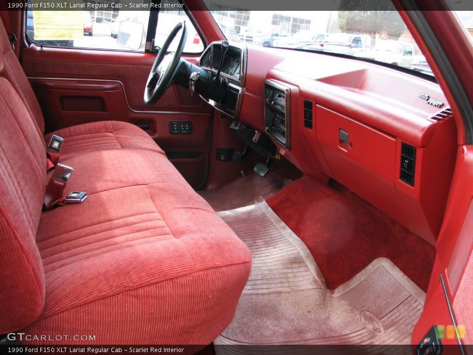 Scarlet Red Interior Photo for the 1990 Ford F150 XLT Lariat Regular Cab #4599914