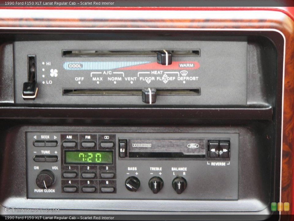 Scarlet Red Interior Controls for the 1990 Ford F150 XLT Lariat Regular Cab #4599929