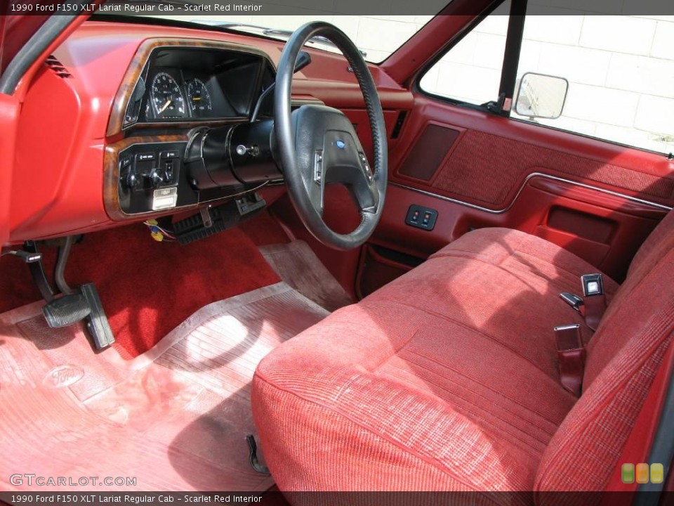 Scarlet Red 1990 Ford F150 Interiors