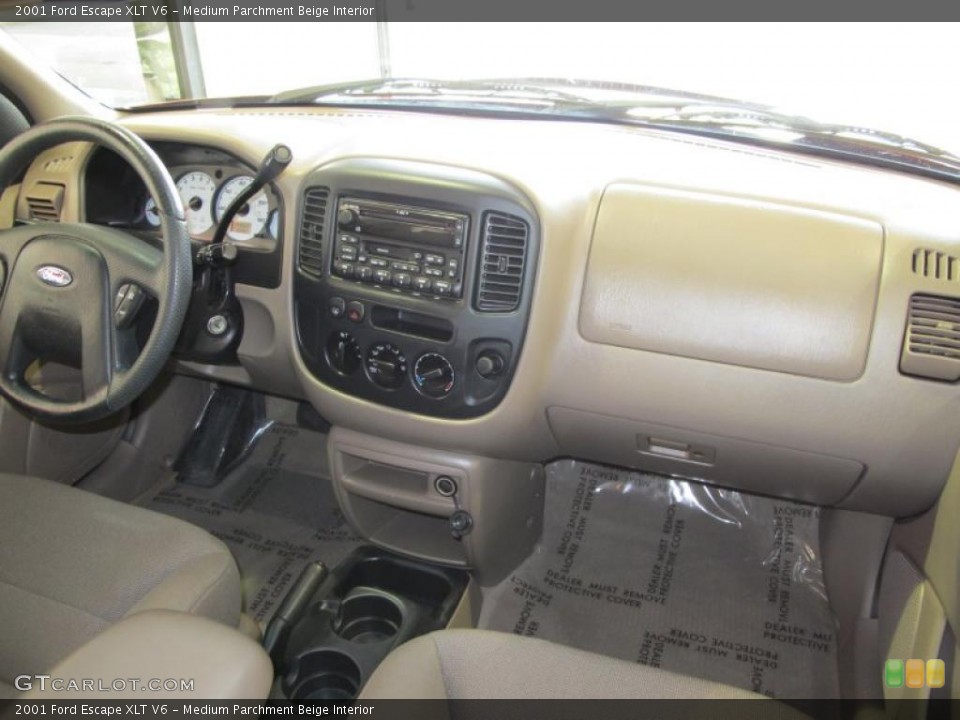 Medium Parchment Beige Interior Dashboard for the 2001 Ford Escape XLT V6 #46000592