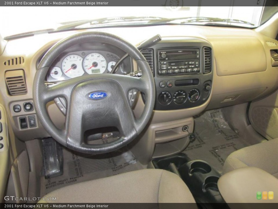 Medium Parchment Beige Interior Dashboard for the 2001 Ford Escape XLT V6 #46000652