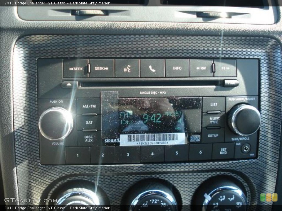 Dark Slate Gray Interior Controls for the 2011 Dodge Challenger R/T Classic #46017397