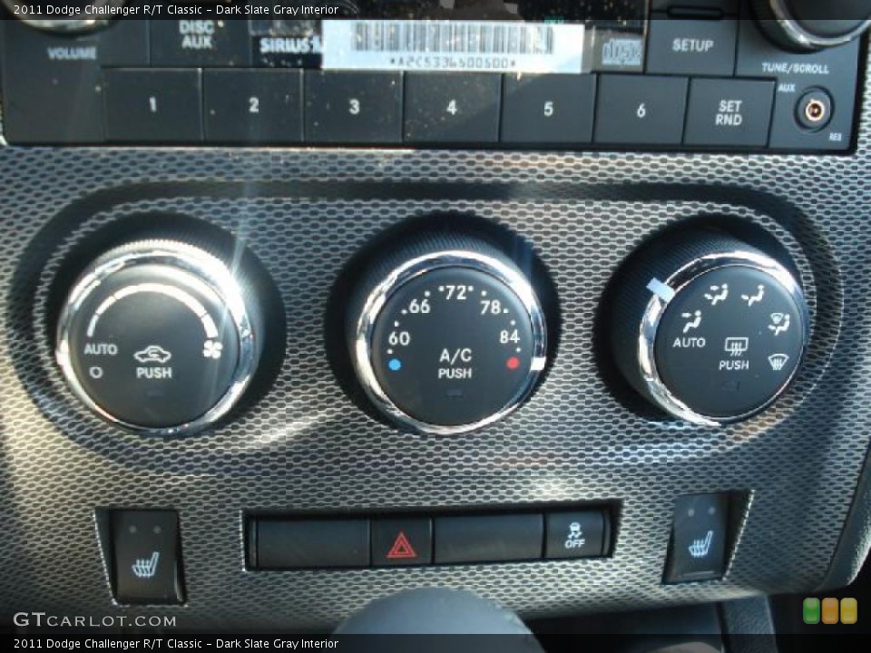 Dark Slate Gray Interior Controls for the 2011 Dodge Challenger R/T Classic #46017421