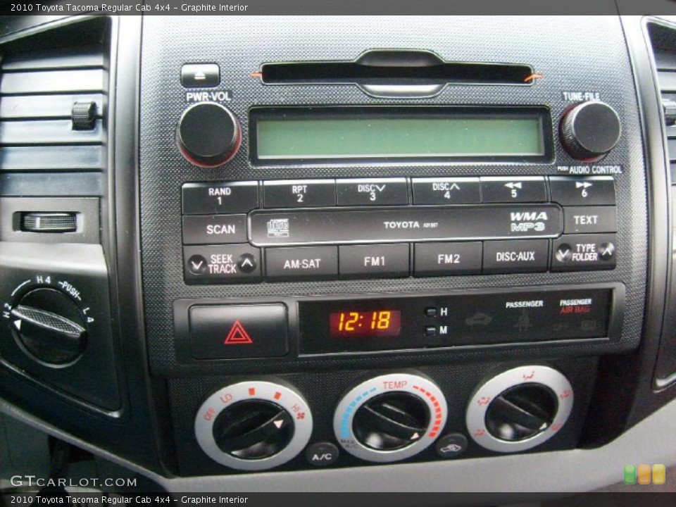 Graphite Interior Controls for the 2010 Toyota Tacoma Regular Cab 4x4 #46026895
