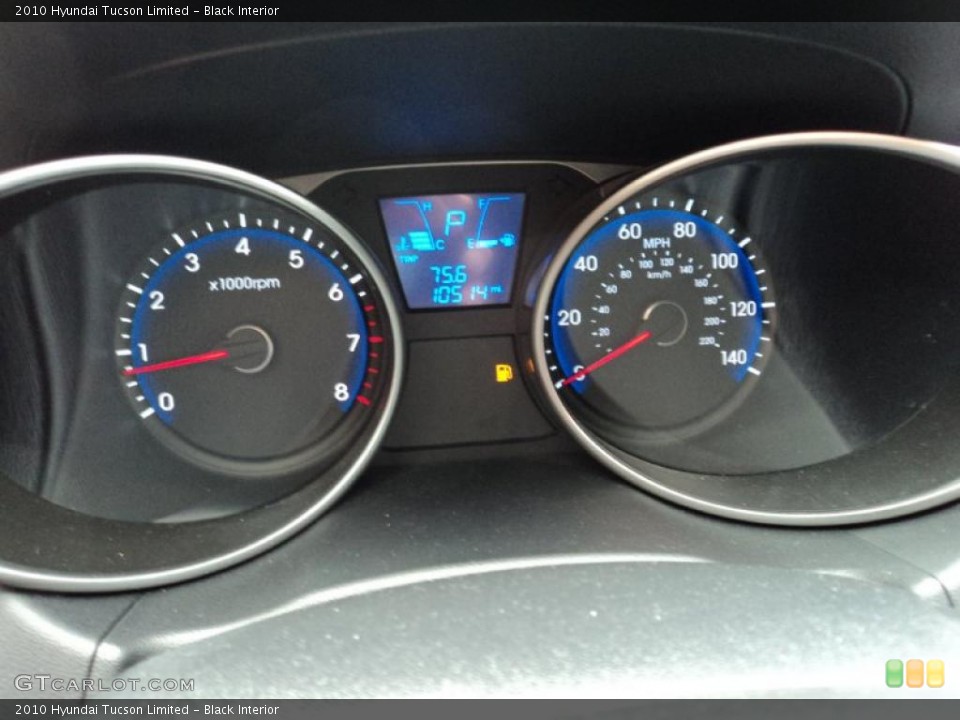 Black Interior Gauges for the 2010 Hyundai Tucson Limited #46028968