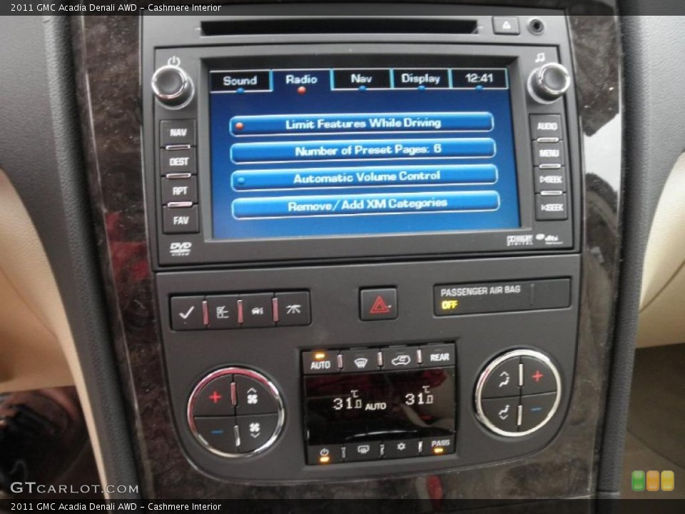Cashmere Interior Controls for the 2011 GMC Acadia Denali AWD #46029850