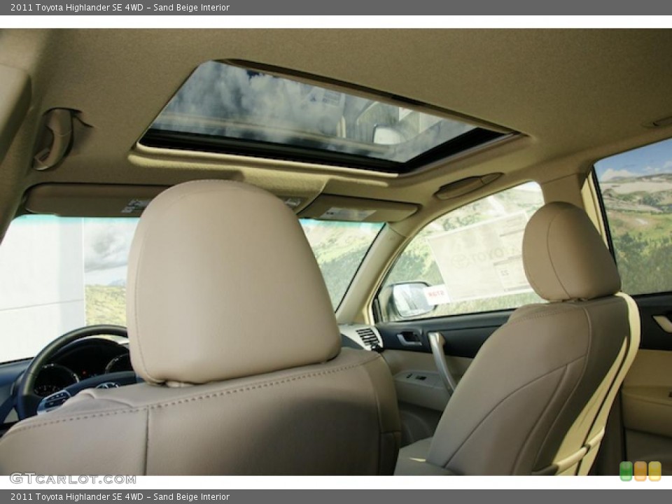 Sand Beige Interior Sunroof for the 2011 Toyota Highlander SE 4WD #46032603