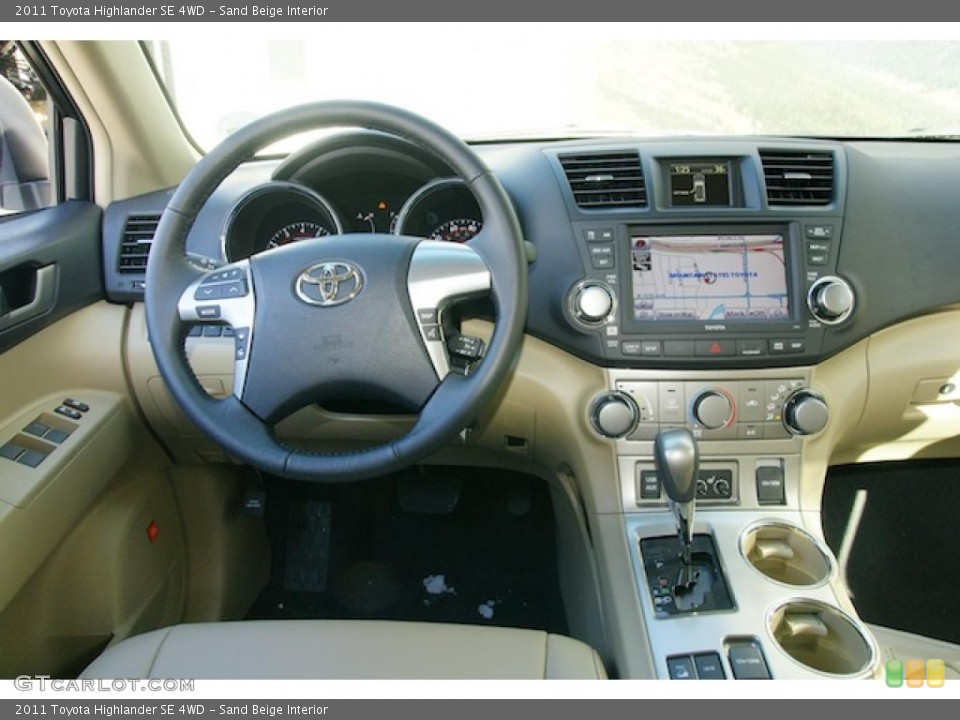 Sand Beige Interior Dashboard for the 2011 Toyota Highlander SE 4WD #46032609