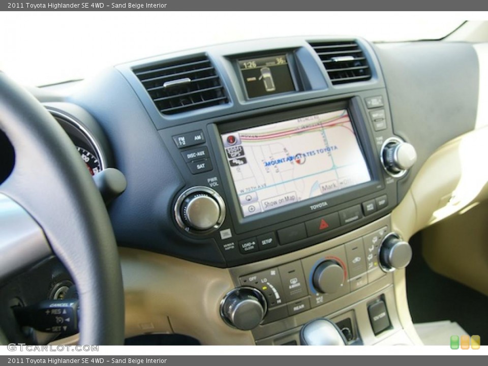 Sand Beige Interior Navigation for the 2011 Toyota Highlander SE 4WD #46032612
