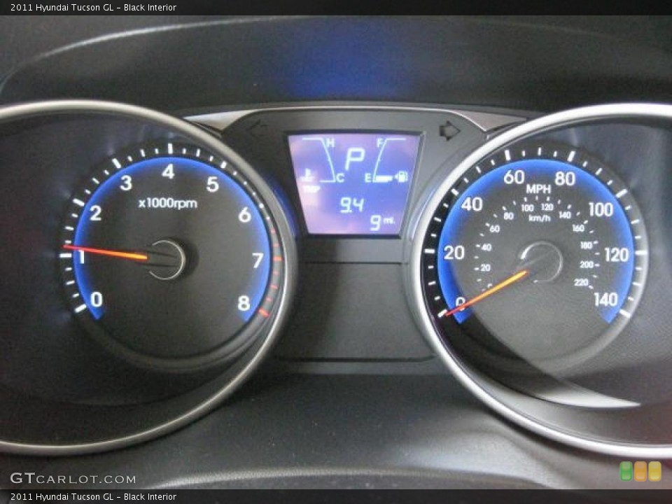 Black Interior Gauges for the 2011 Hyundai Tucson GL #46033701