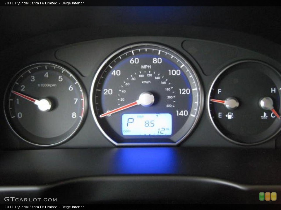 Beige Interior Gauges for the 2011 Hyundai Santa Fe Limited #46034166