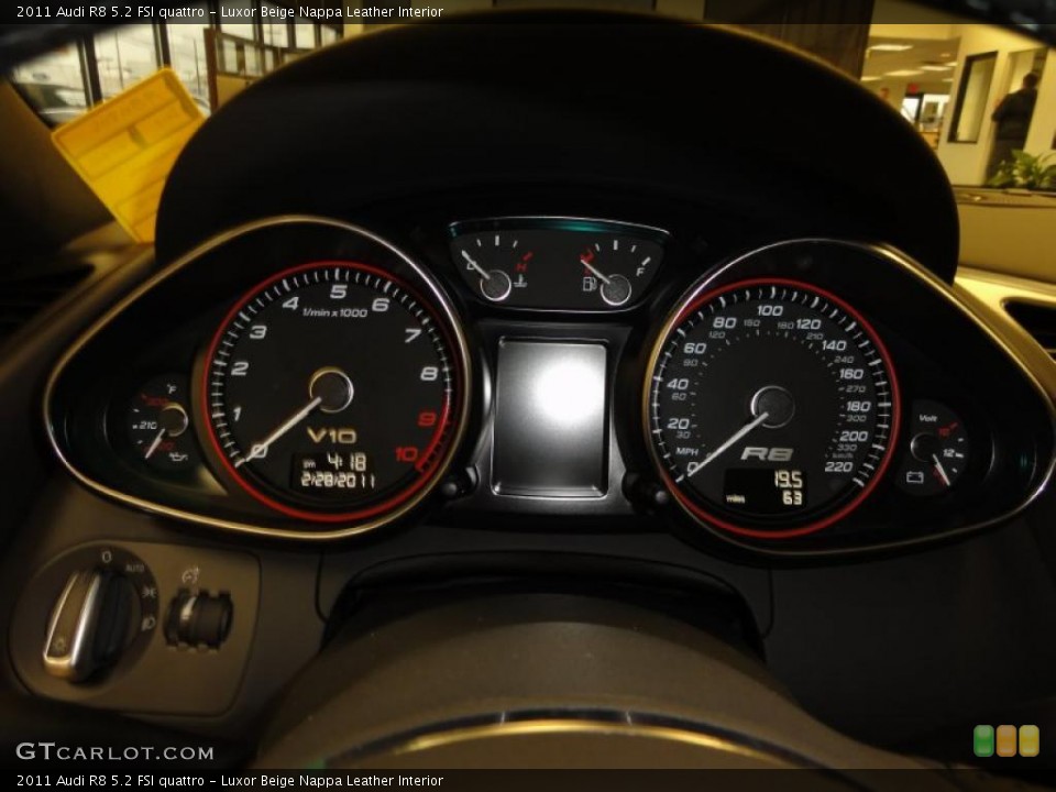 Luxor Beige Nappa Leather Interior Gauges for the 2011 Audi R8 5.2 FSI quattro #46040389